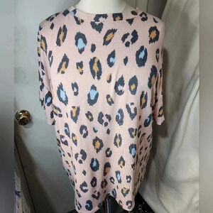 NWT Melissa Leopard Print Short Sleeve Plus Size 3XL Top